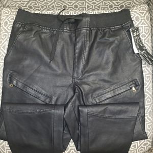 Ring of Fire Pull On Faux Leather Moto Pants